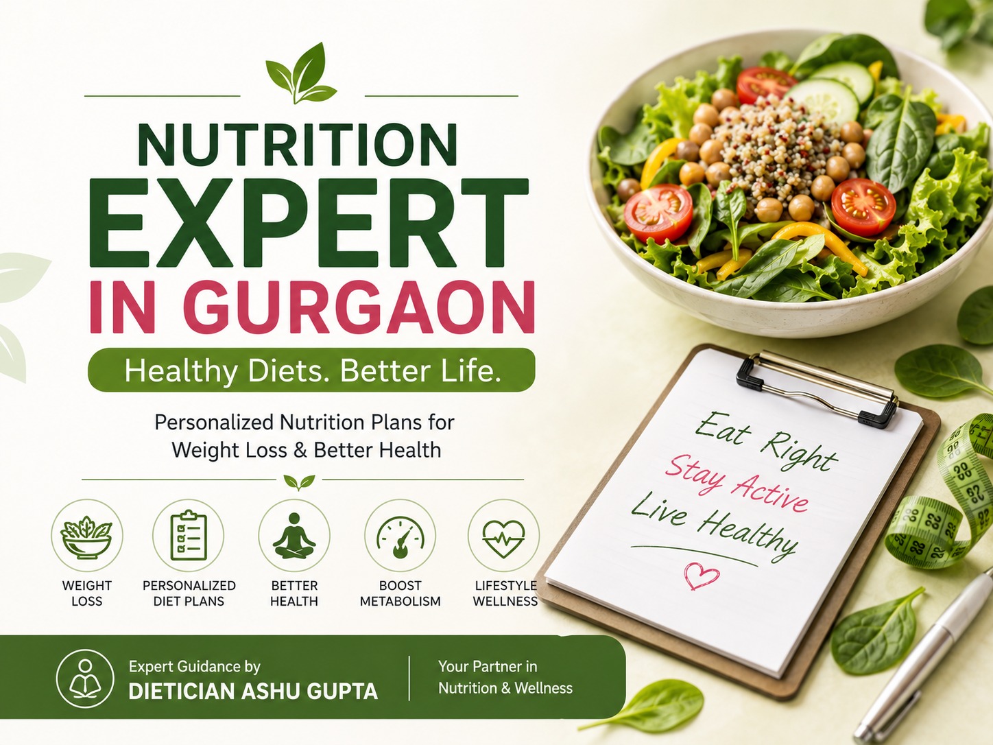 Nutrition Expert in Gurgaon | Best Dietician in Gurgaon - Ashu Gupta