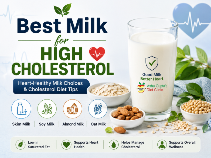 Best Milk for High Cholesterol - Diet Tips By Dietician Ashu Gupta